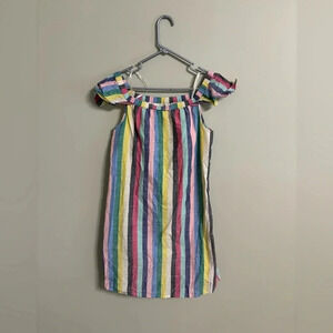 J. Crew Factory Multi Stripe Off The Shoulder Dress Women’s Size 6 Cotton Casual